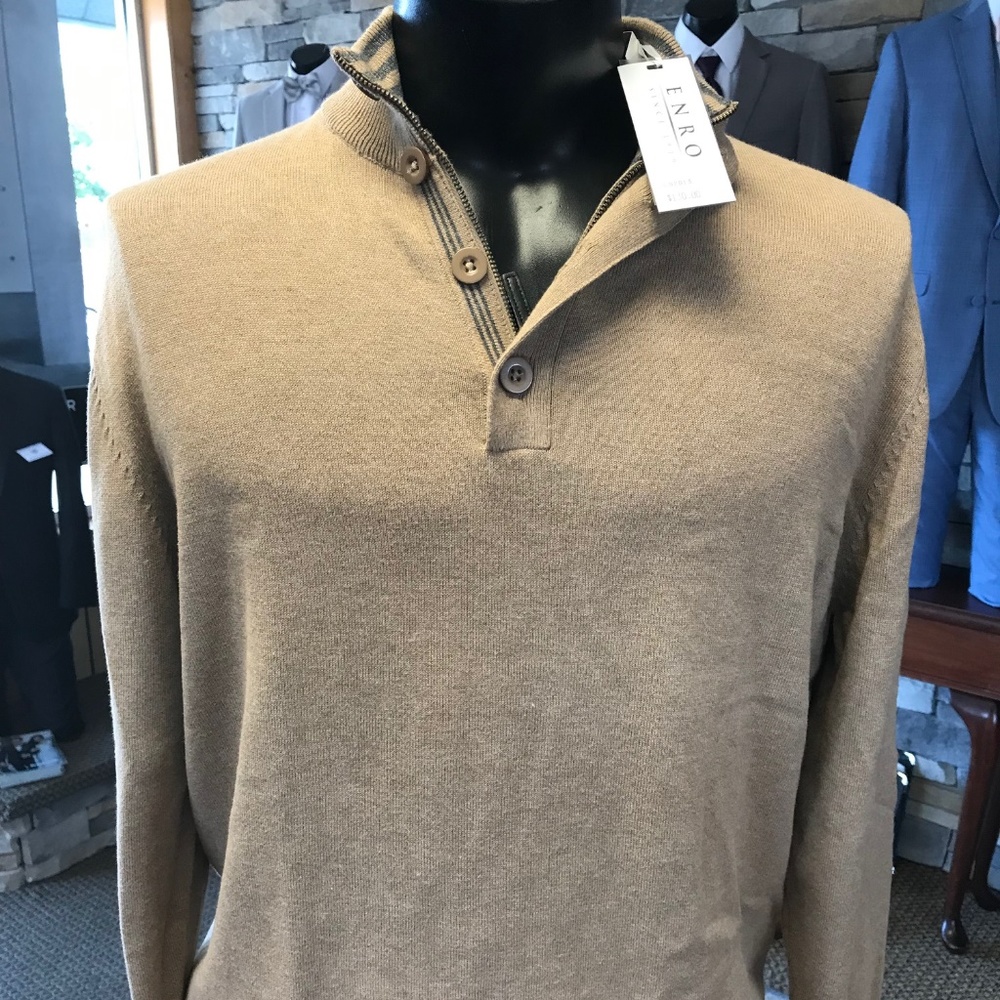 ENRO Men's Quarter Zip Pullover